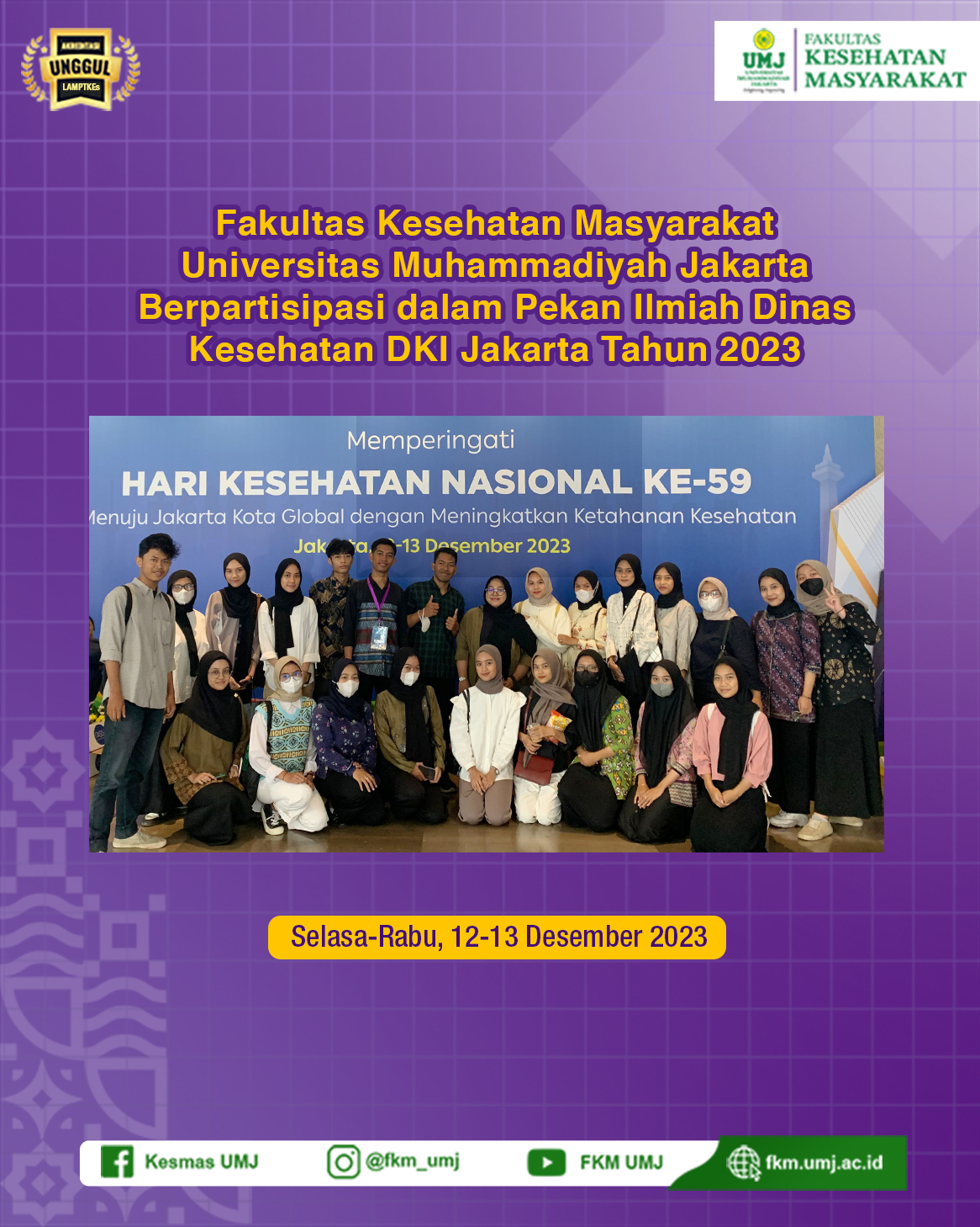 Fakultas Kesehatan Masyarakat Universitas Muhammadiyah Jakarta Berpartisipasi dalam Pekan Ilmiah Dinas Kesehatan DKI Jakarta Tahun 2023