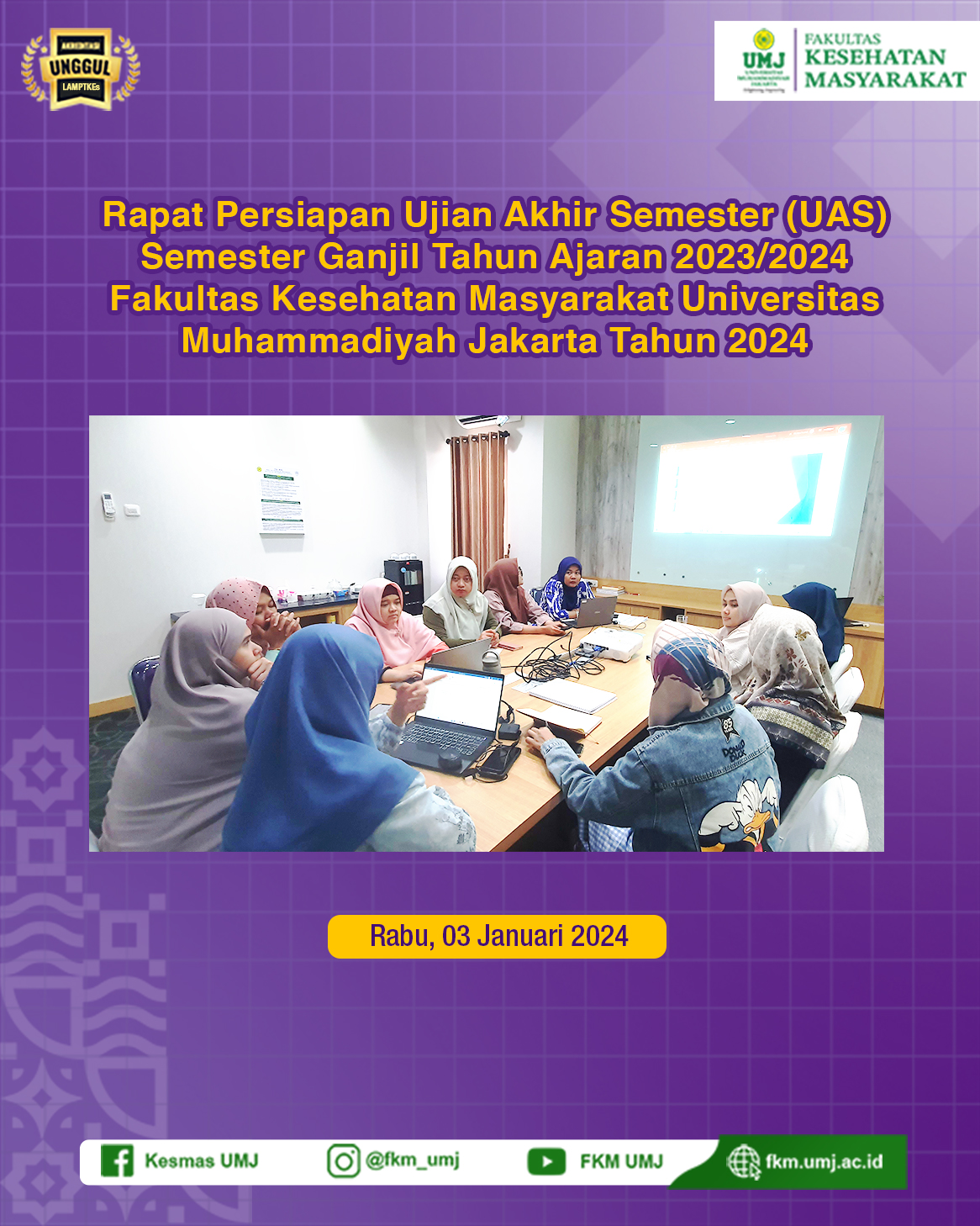 Rapat Persiapan Ujian Akhir Semester (UAS) Semester Ganjil Tahun Ajaran 2023/2024 di Fakultas Kesehatan Masyarakat Universitas Muhammadiyah Jakarta