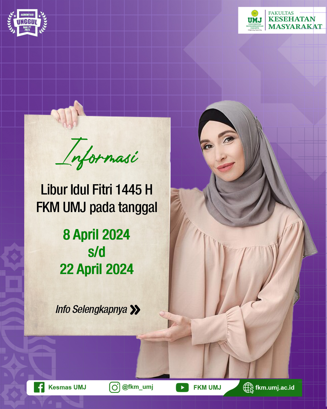 Informasi Libur Idul Fitri 1445 Hijriah Fakultas Kesehatan Masyarakat Universitas Muhammadiyah Jakarta