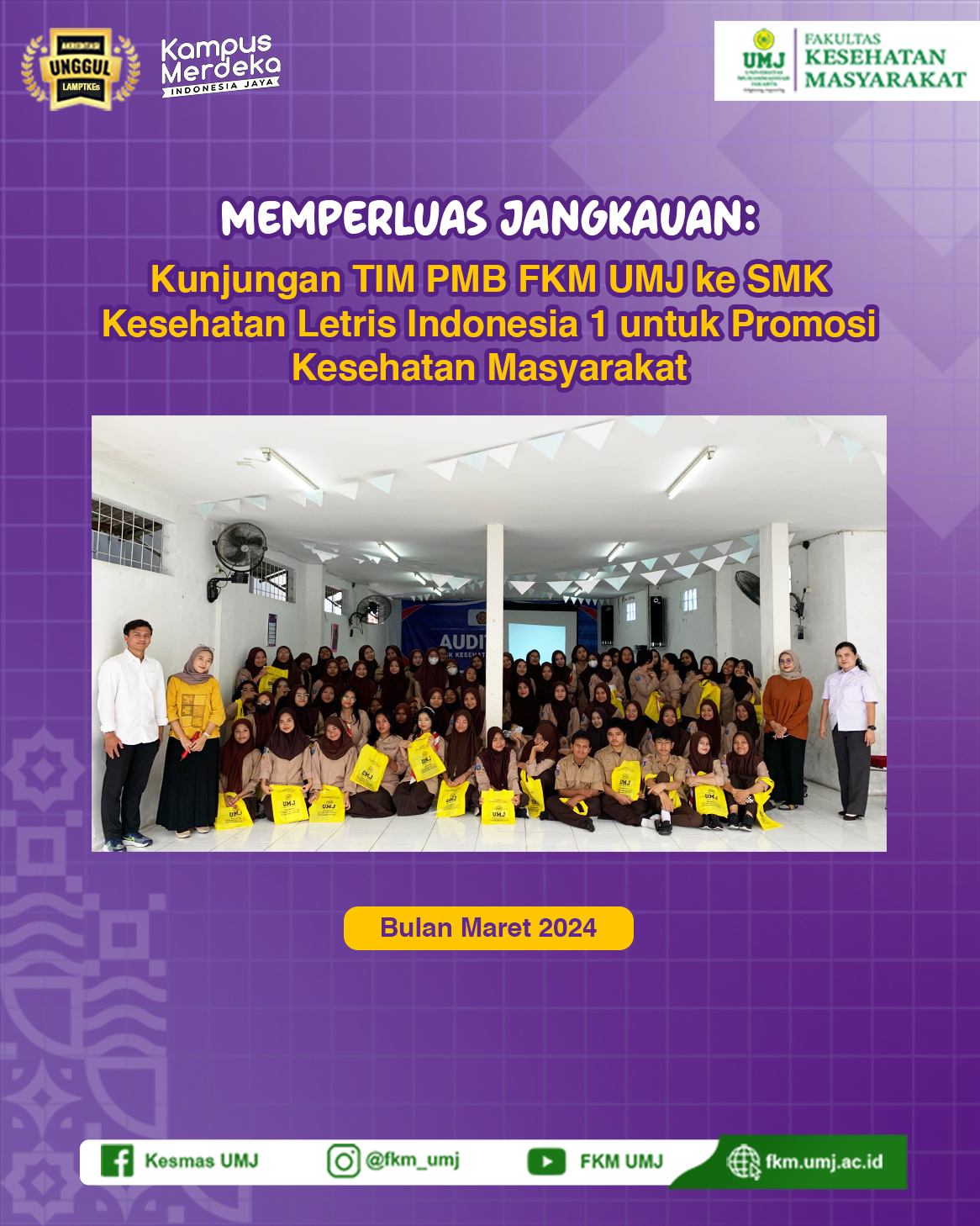 Memperluas Jangkauan : Kunjungan TIM PMB FKM UMJ ke SMK Kesehatan Letris Indonesia 1 untuk Promosi Kesehatan Masyarakat