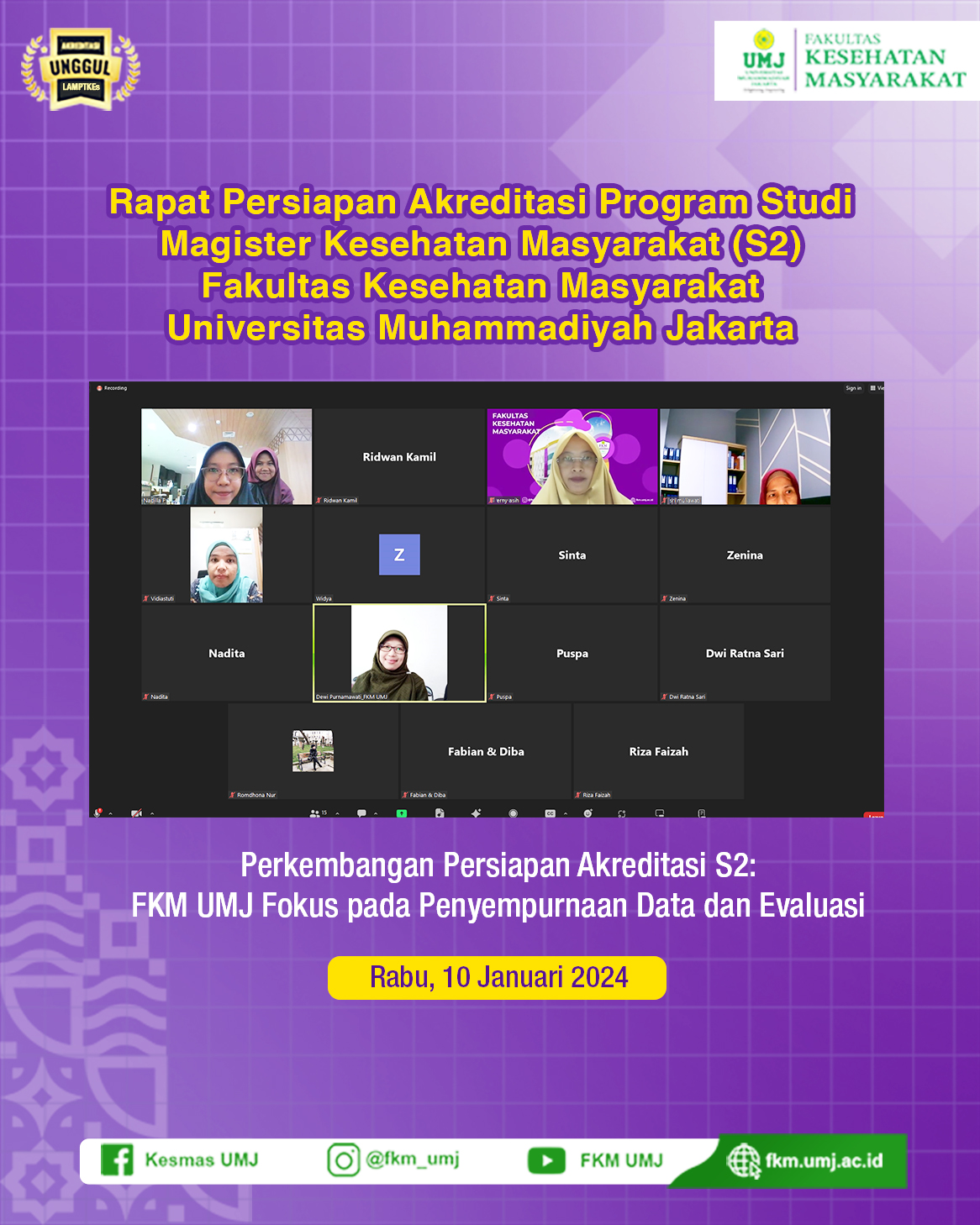 Rapat Persiapan Akreditasi Program Studi Magister Kesehatan Masyarakat (S2)  Fakultas Kesehatan Masyarakat Universitas Muhammadiyah Jakarta