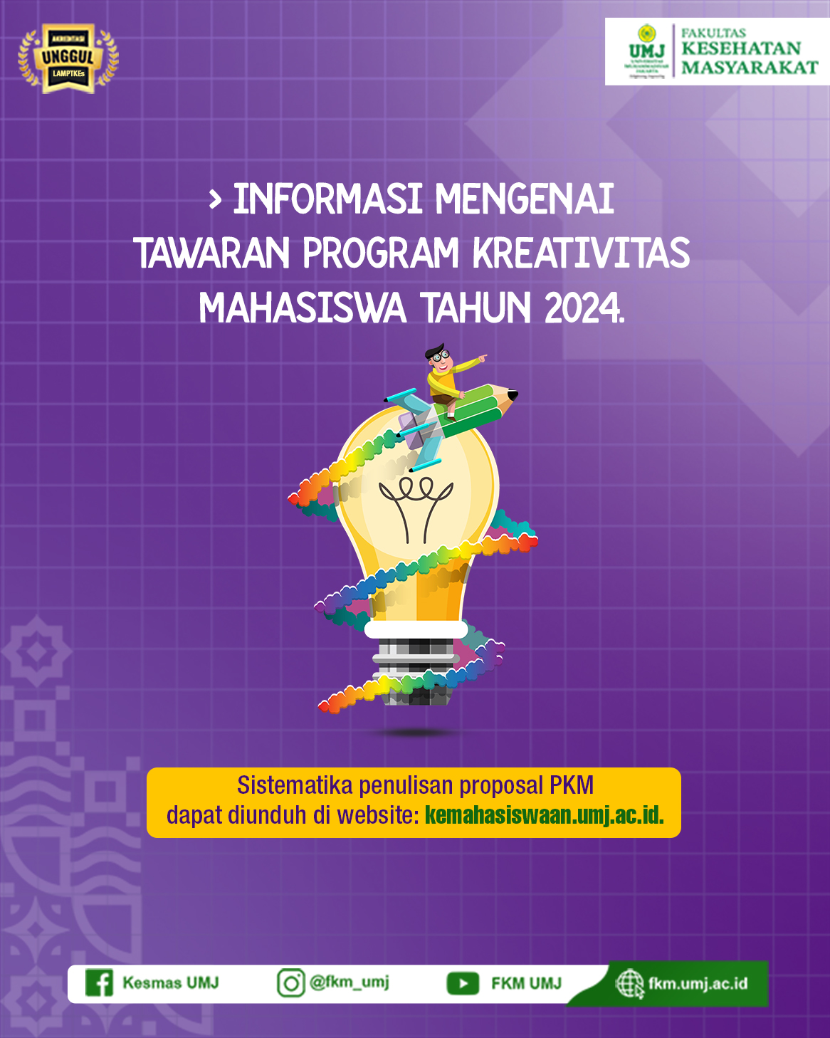 Pengumuman : Informasi Mengenai Tawaran Program Kreativitas Mahasiswa Tahun 2024.